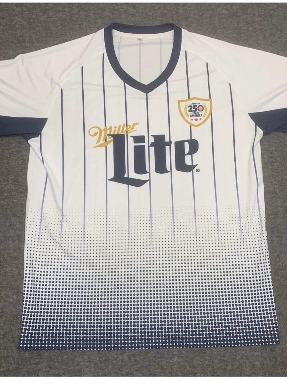 Miller Lite White & Navy Pinstripe Men’s Jersey